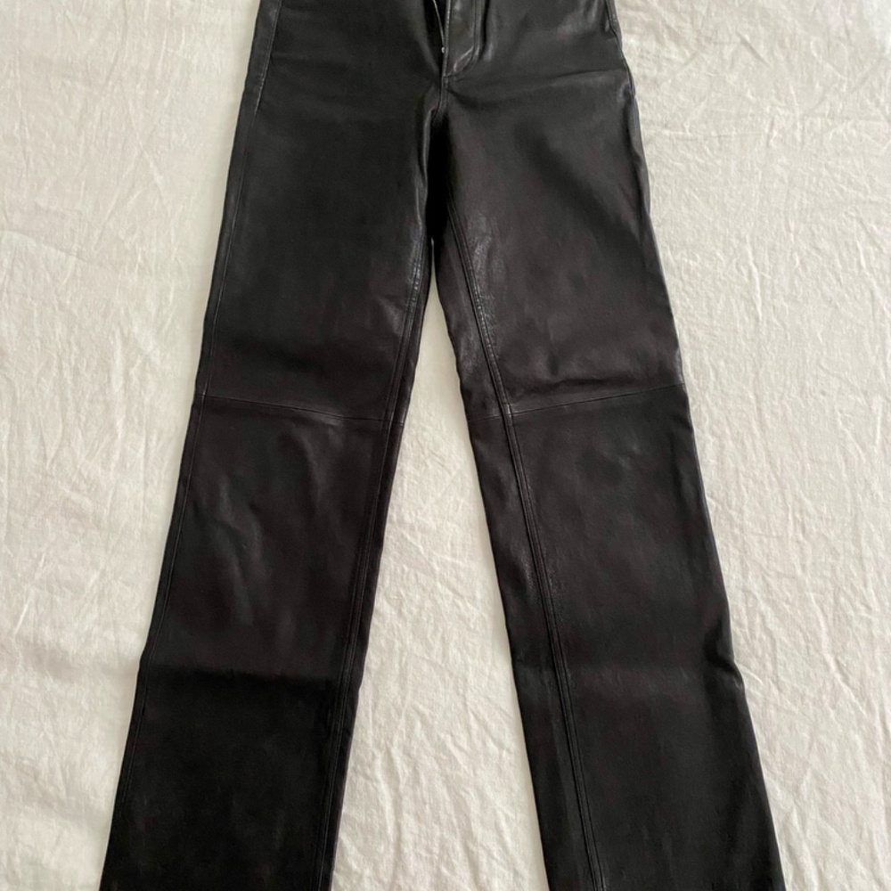 Rag & Bone Black Leather High Rise Skinny  Size:23